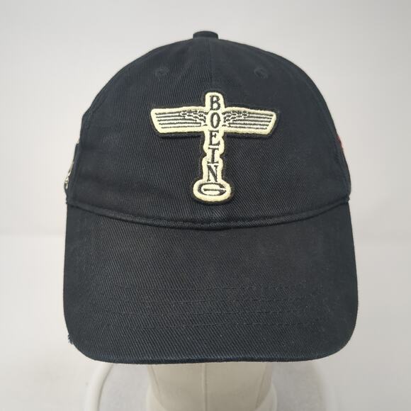 Boeing B17 Flying Fortress Strapback Baseball Cap Black OS Adjustable Red Canoe - Picture 2 of 9